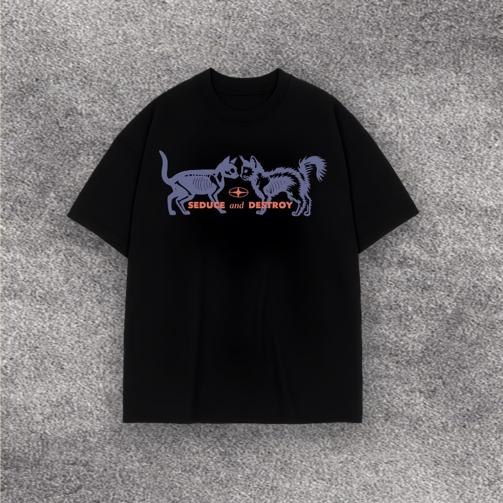 Seduce And Destroy Front Oversized T-Shirt