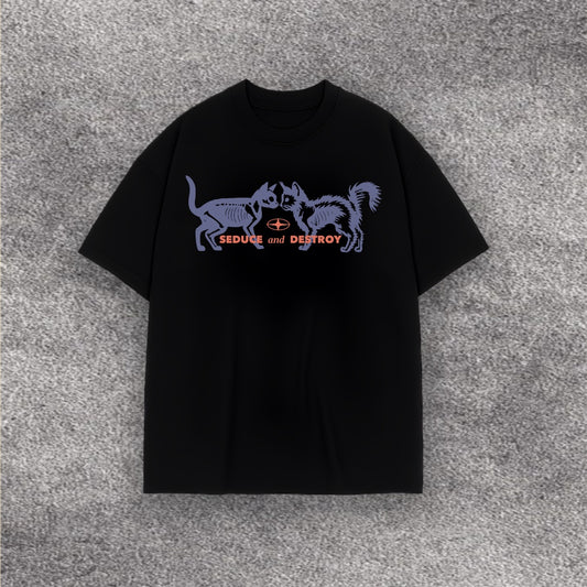 Seduce And Destroy Front Oversized T-Shirt